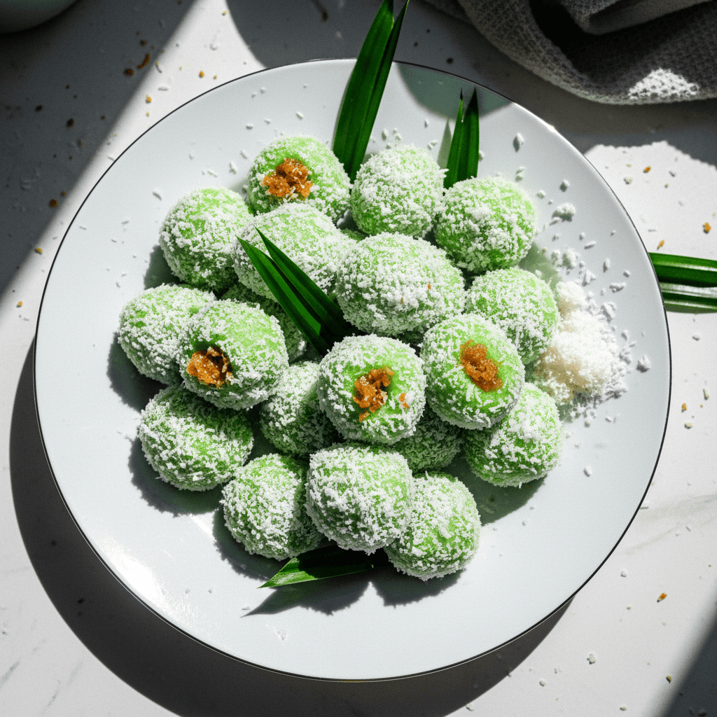 Coconut Pandan Rice Balls (Klepon)