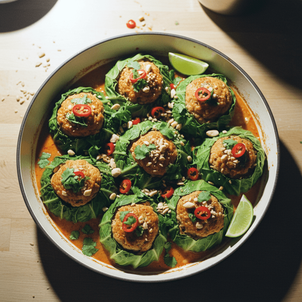 Red Curry Cabbage Cups