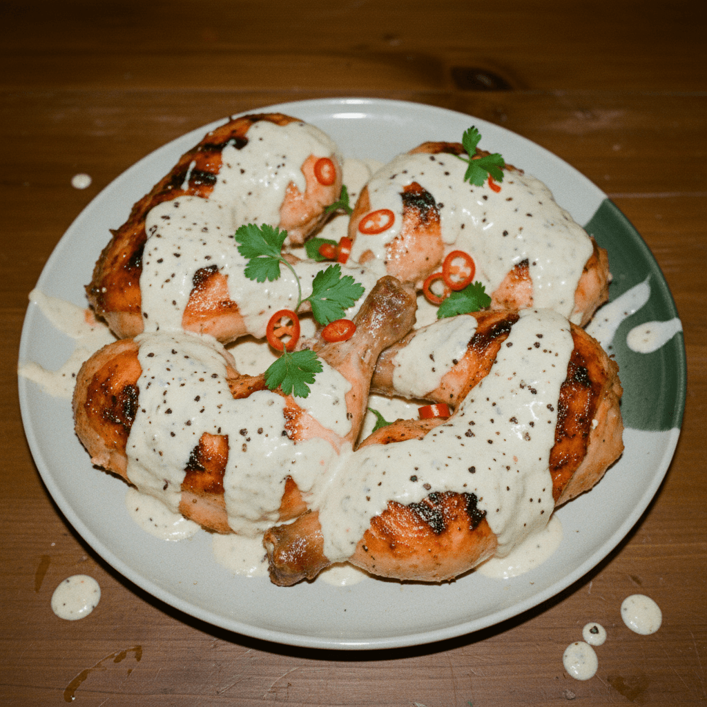 Grilled Chicken with Creamy Basting Sauce