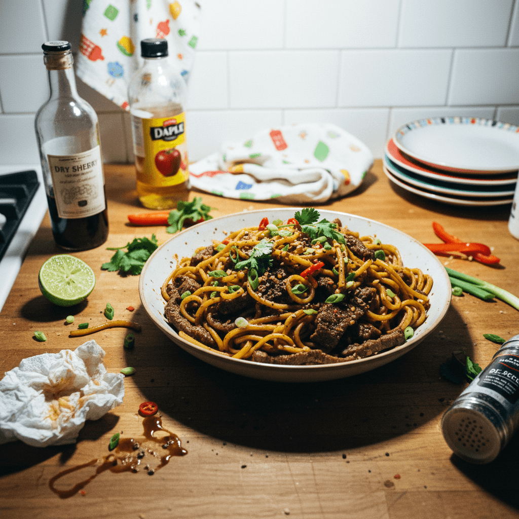 Beef and Black Pepper Noodles