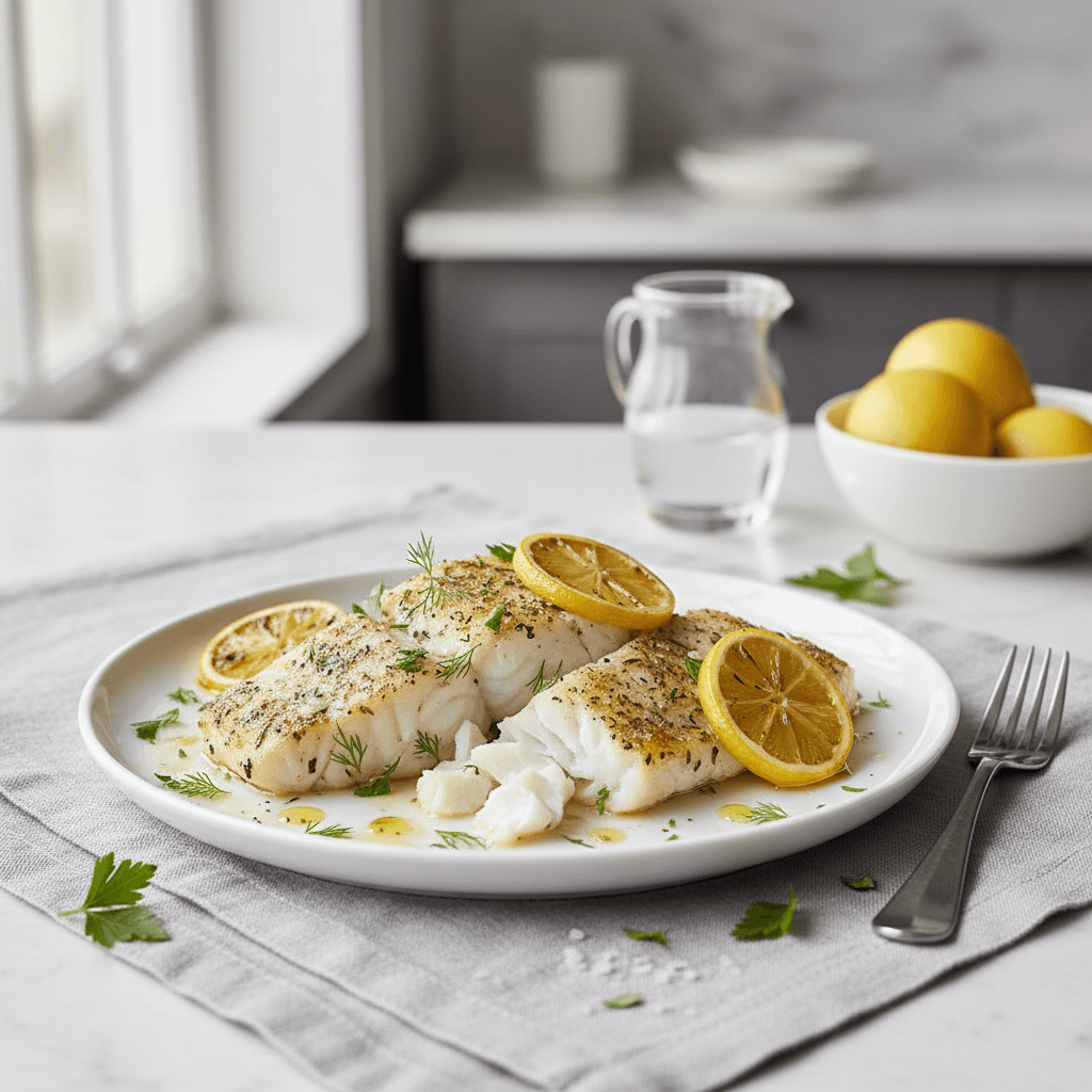 Lemon Herb Roasted Cod with Asparagus