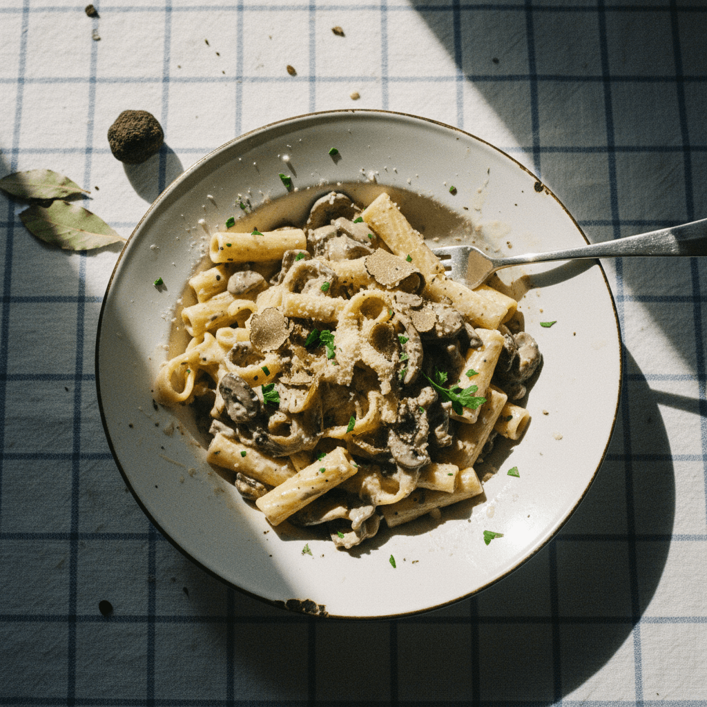 Wild Mushroom and Truffle Cream Pasta
