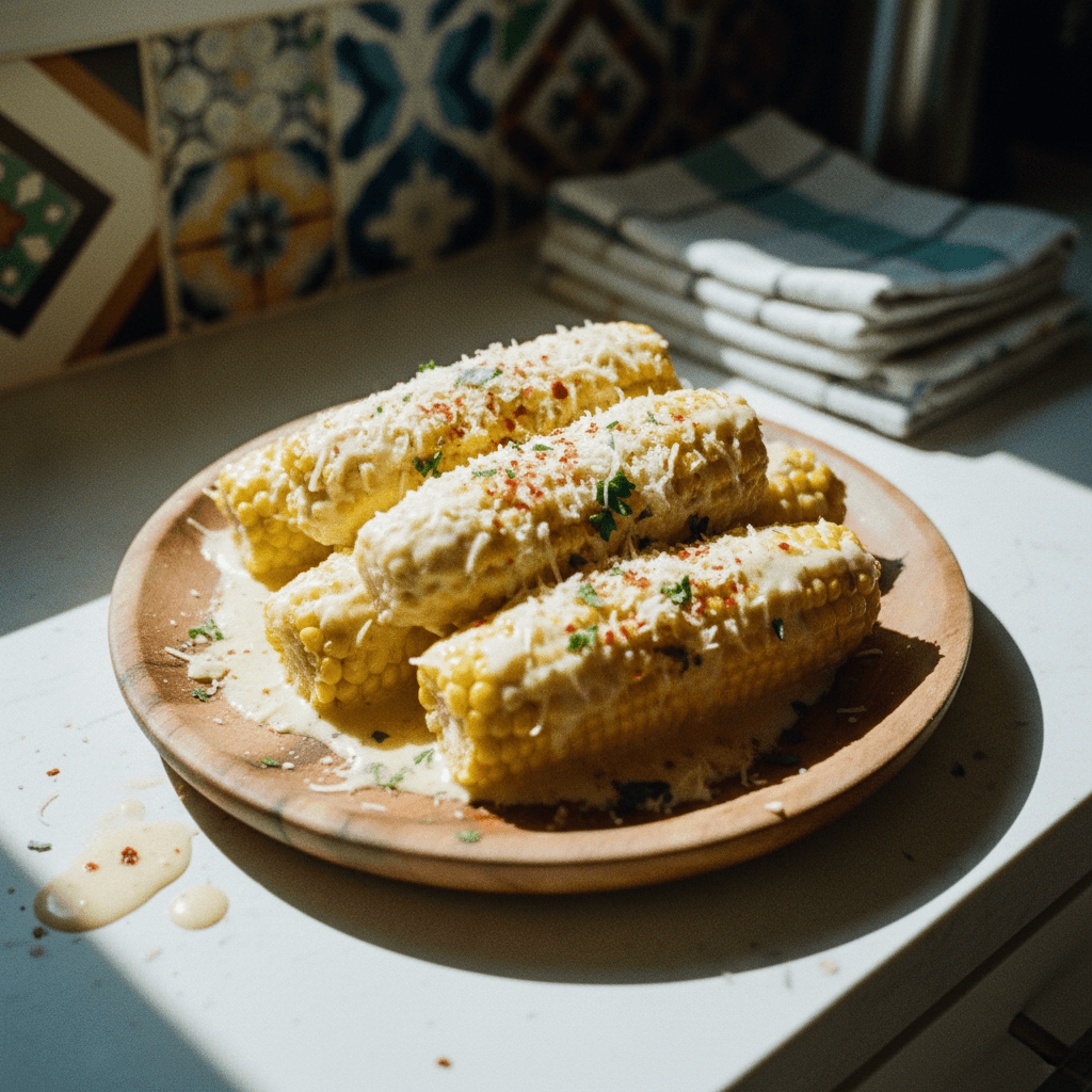 Creamy Garlic Parmesan Corn