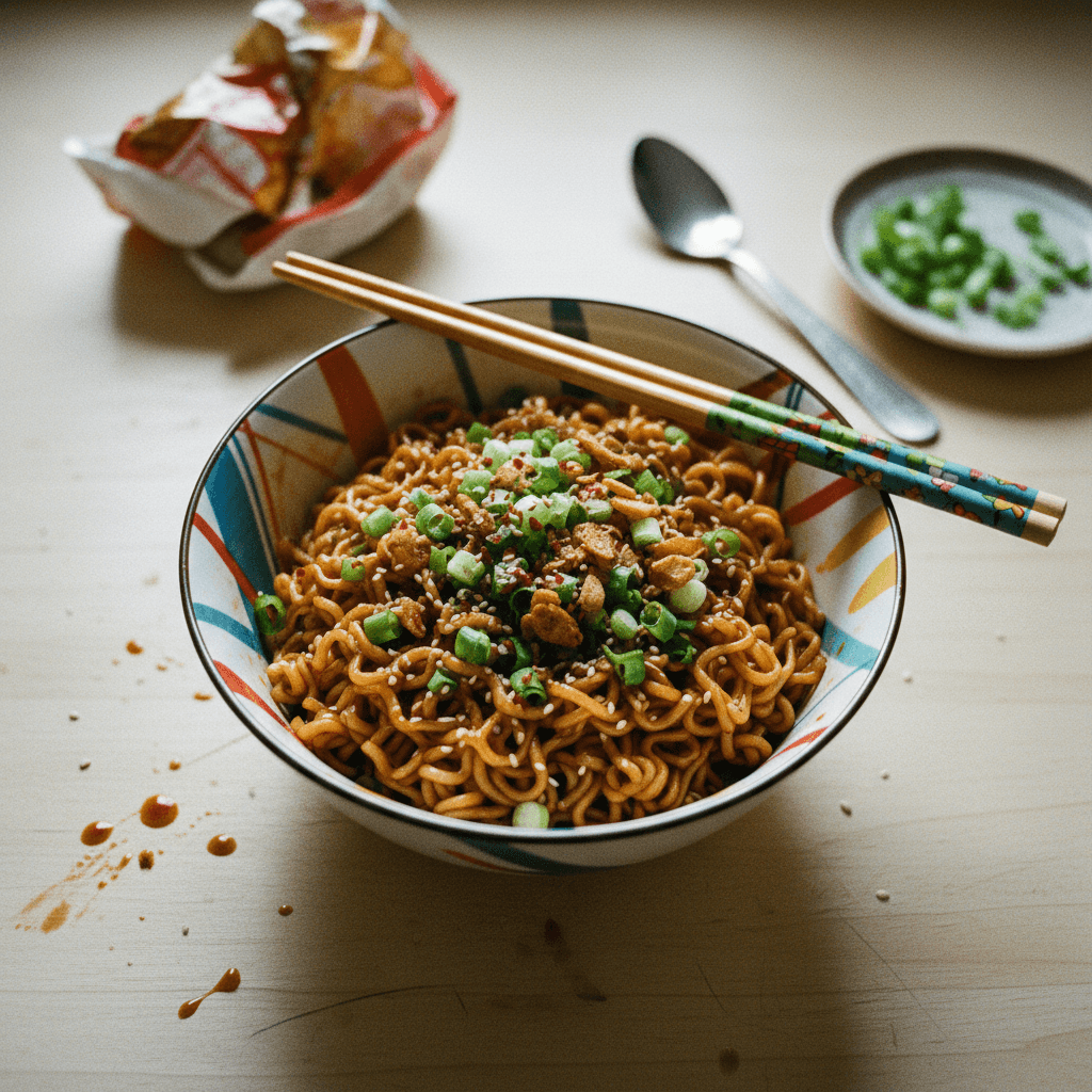 Instant Noodles with Homemade Sauce