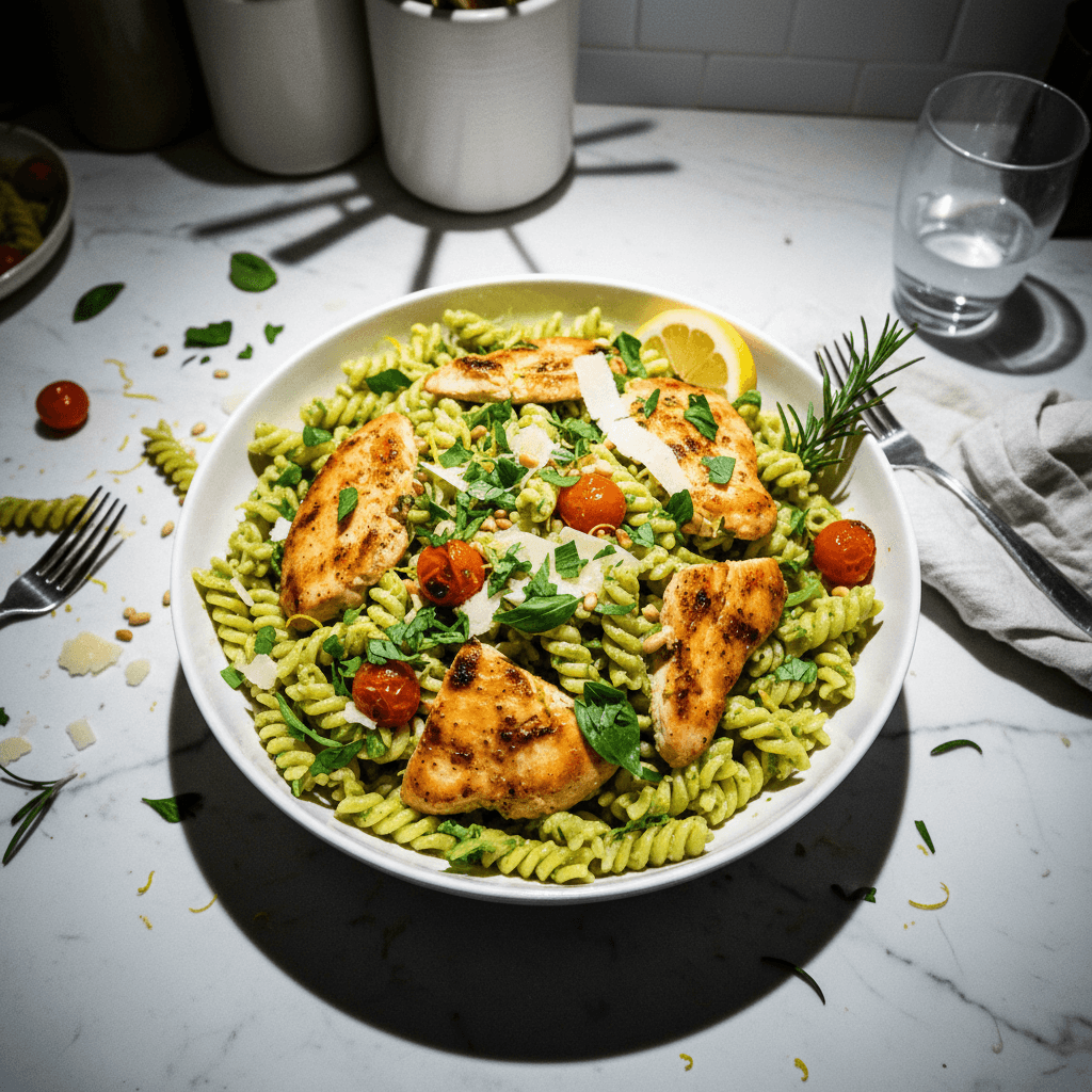 Lemon Herb Chicken Pesto Pasta