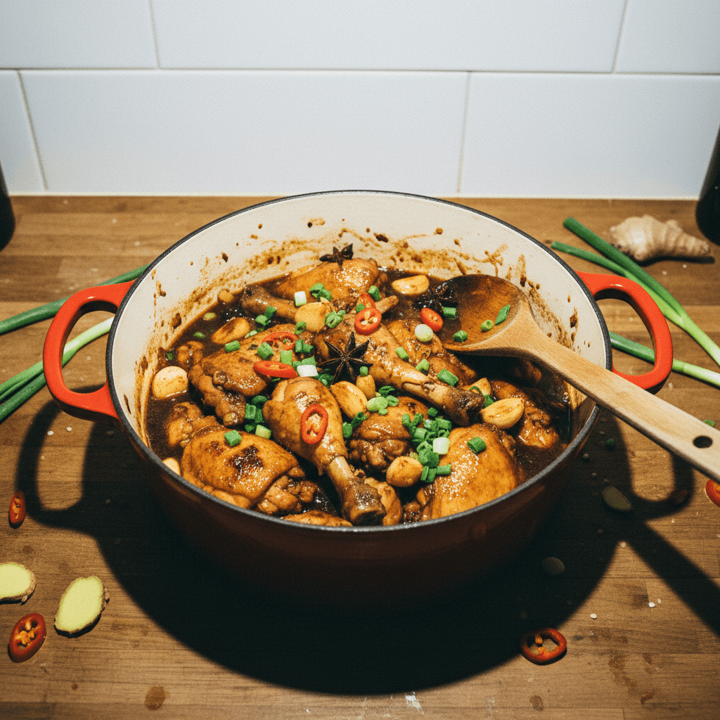 Braised Soy Chicken with Ginger and Garlic
