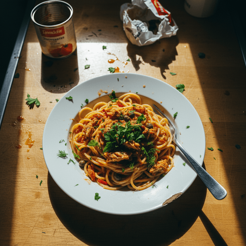 Tomato and Sardine Spaghetti