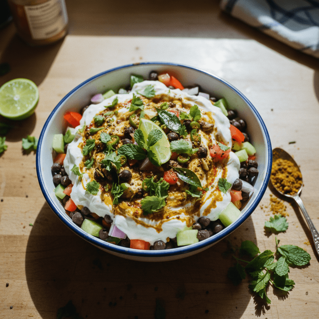 Kala Chana Dahi Tadka Salad