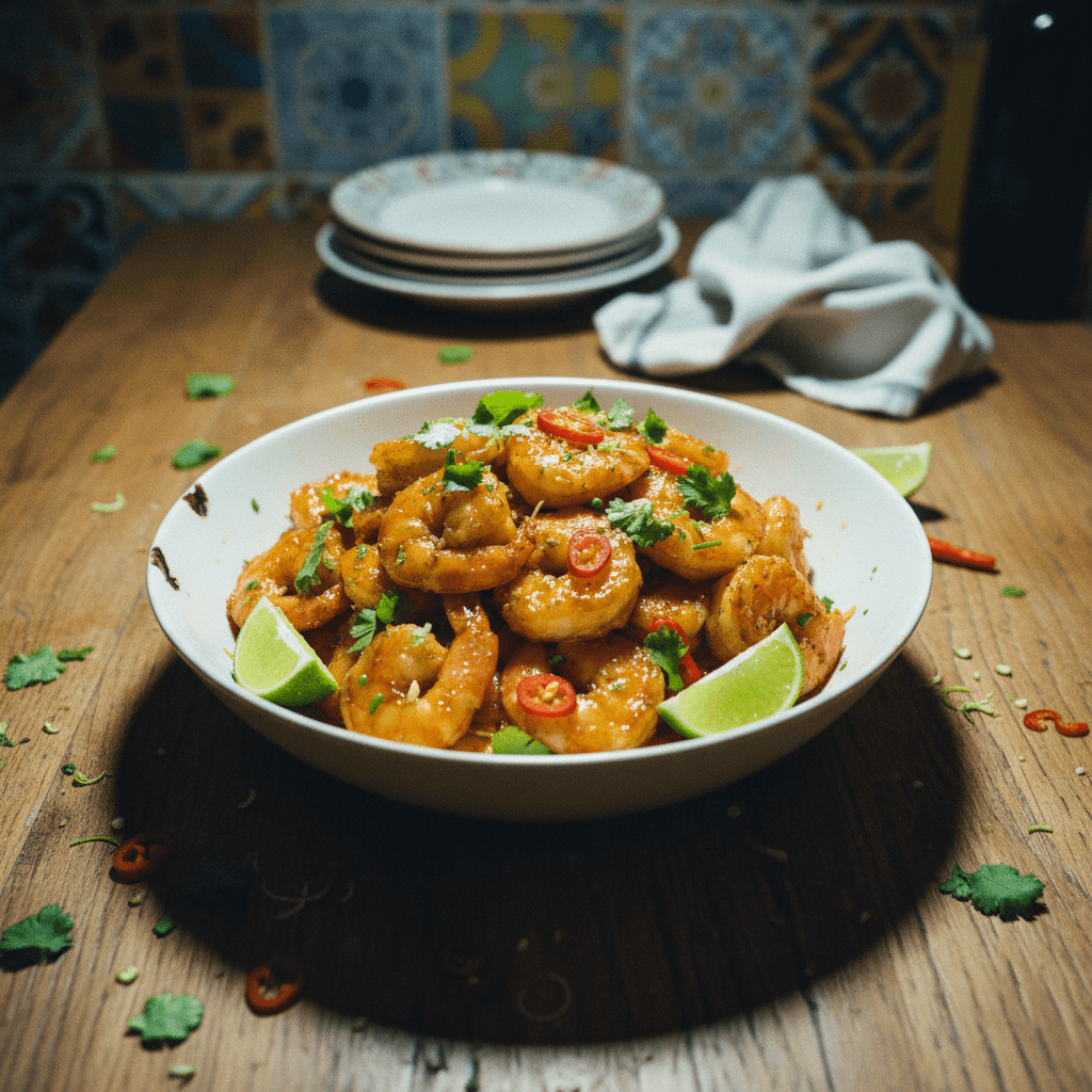 Hot Lime Honey King Prawns