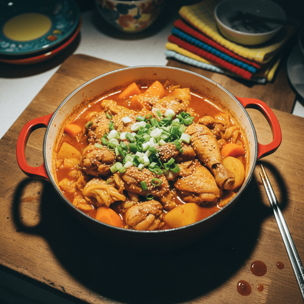 Dakdoritang (Spicy Braised Chicken)