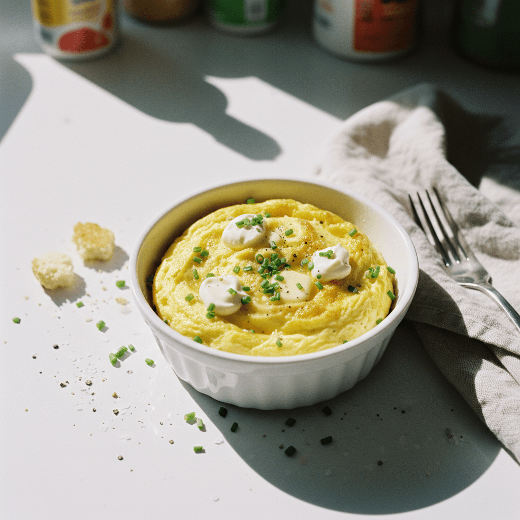 Microwave Omelet with Mayonnaise and Butter