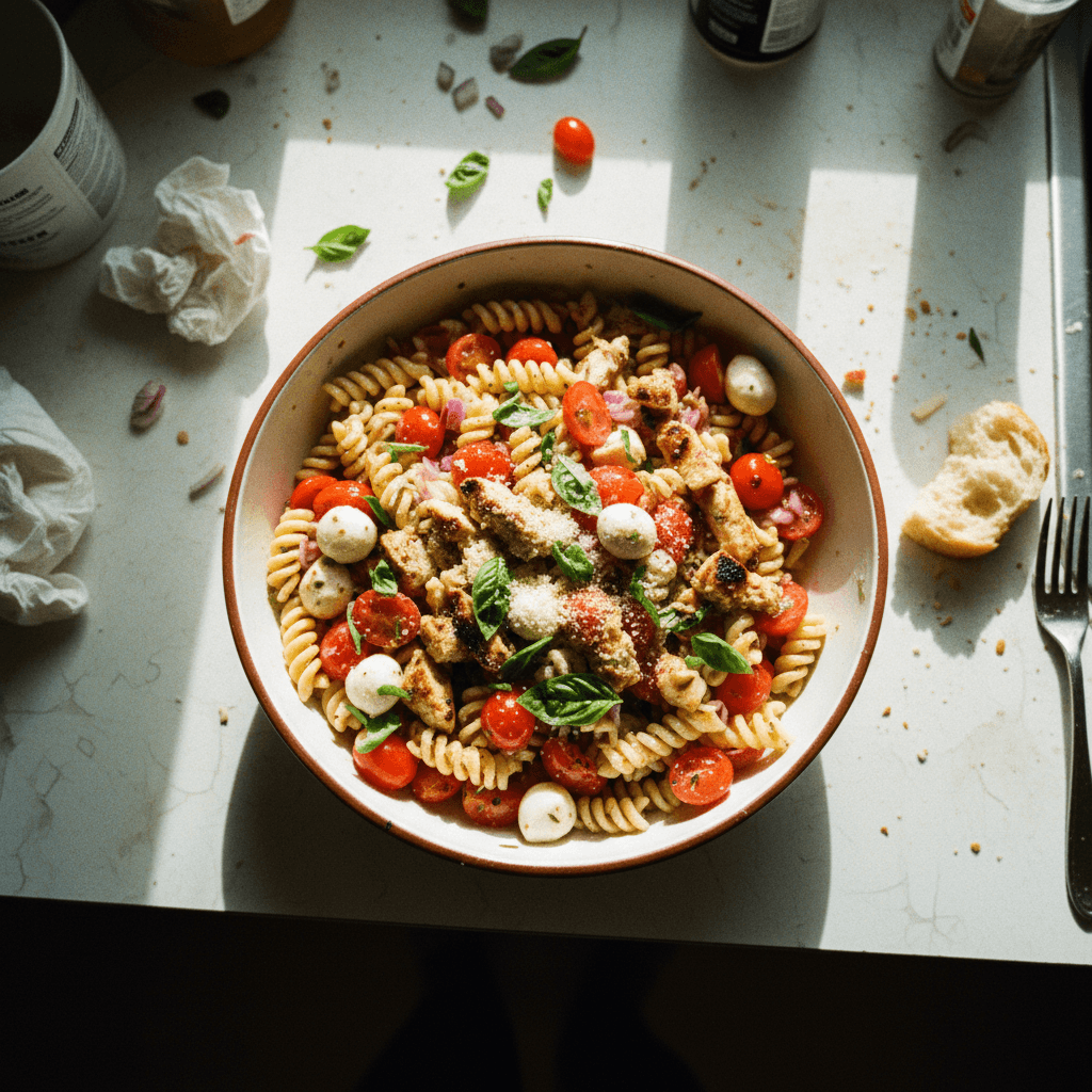 Bruschetta Chicken Pasta Salad