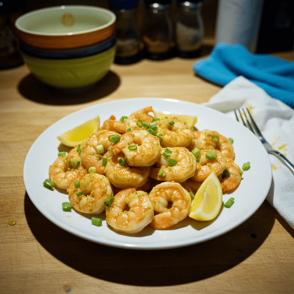 Air Fryer Frozen Shrimp with Garlic Butter Sauce
