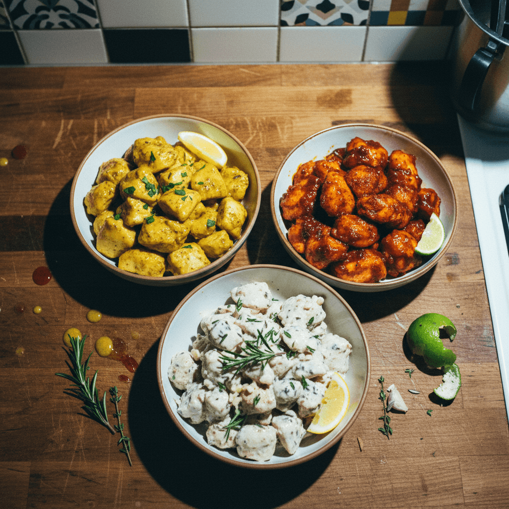 3 Chicken Marinades (Honey Mustard, BBQ, Greek Style)