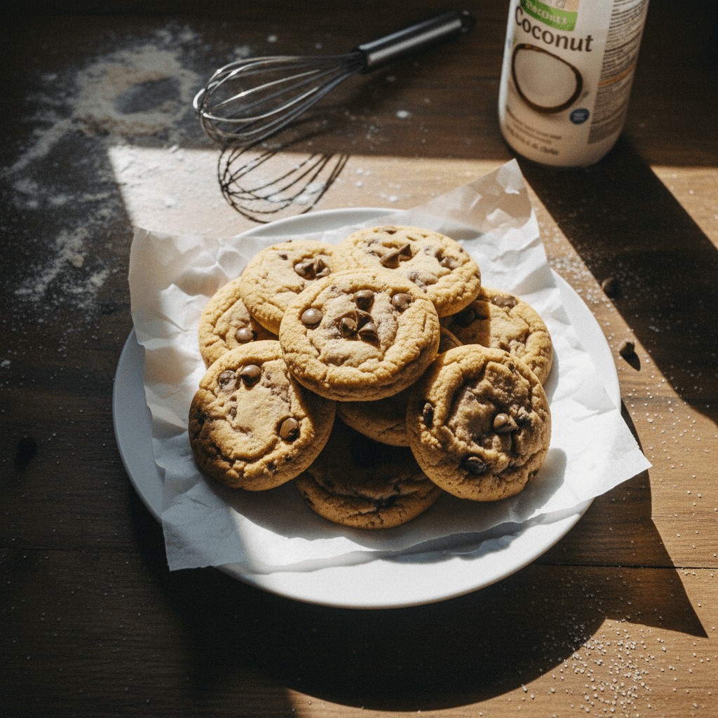 Soft Coconut Oil Chocolate Chip Cookies