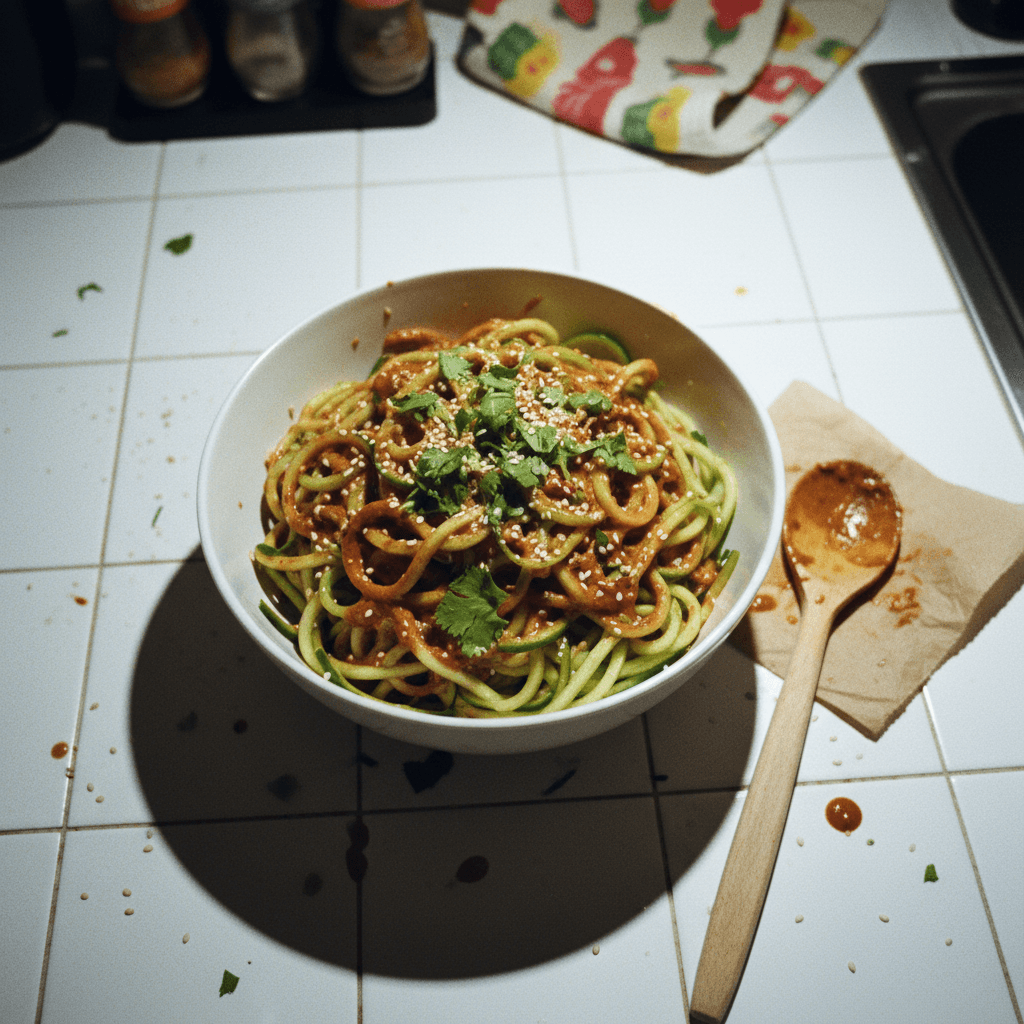 Cucumber Noodles with Spicy Peanut Sauce