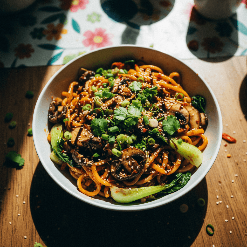 Chilli Oil Mushroom Noodles
