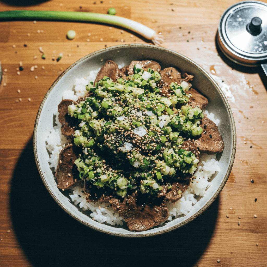 Garlic Scallion Beef Bowl
