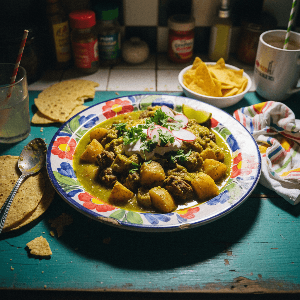 Carne con Papas en Chile Verde
