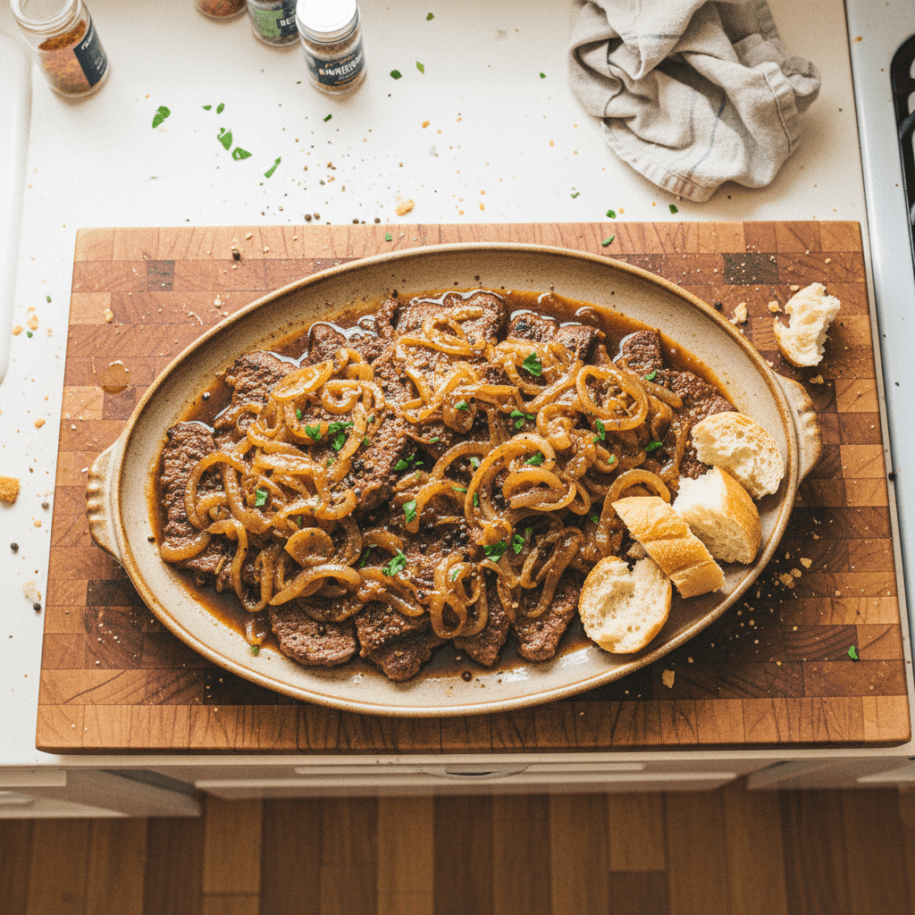 Smothered Minute Steak with Onions