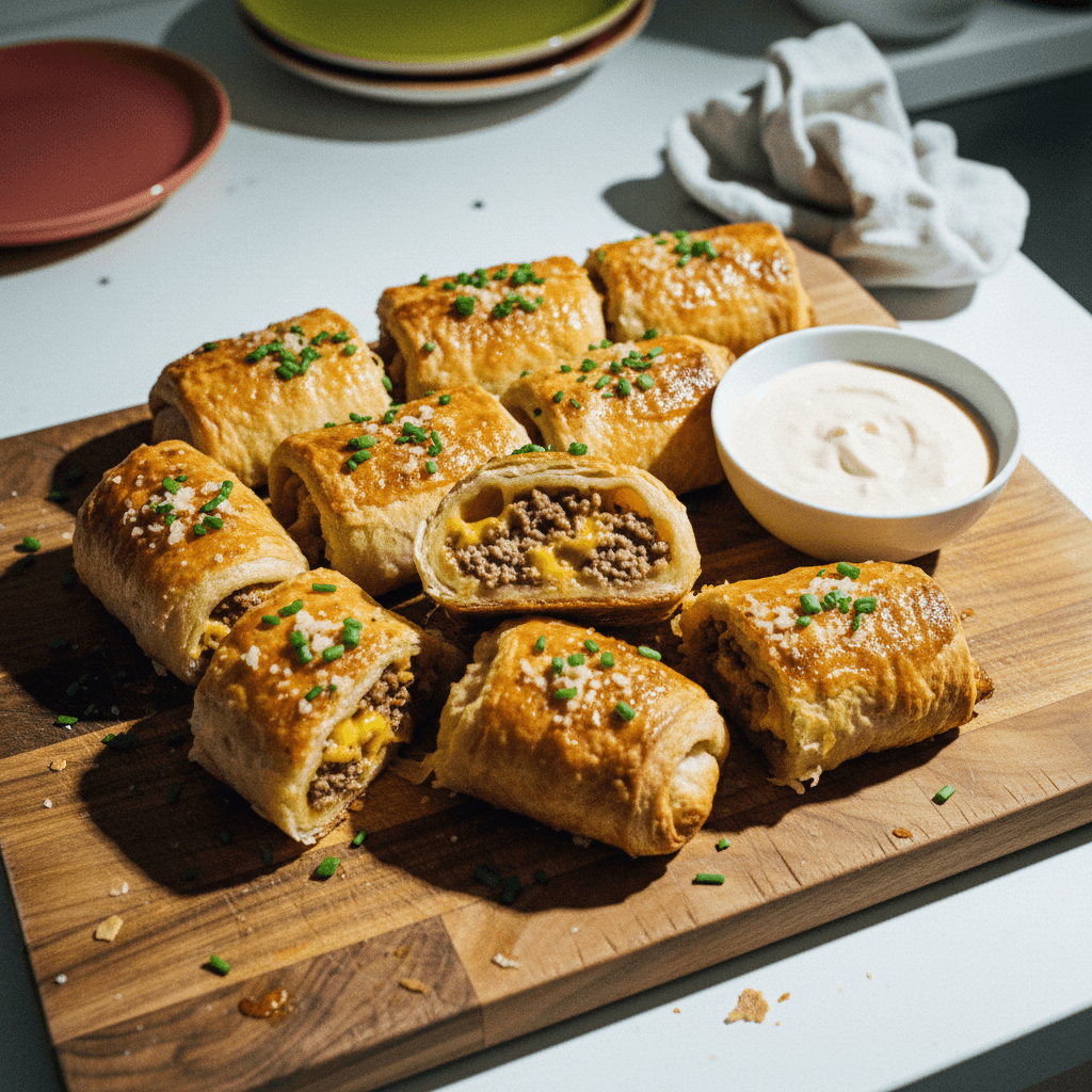 Garlic Butter Cheeseburger Rollups