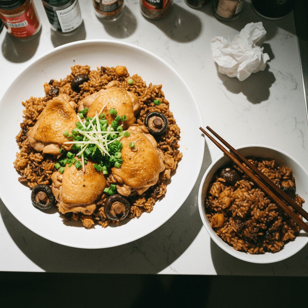 Taiwanese Sesame Oil Chicken Rice (麻油雞飯)