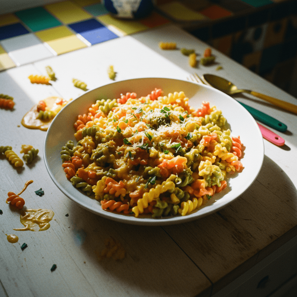 Cheesy Organic Pasta with Hidden Veggies