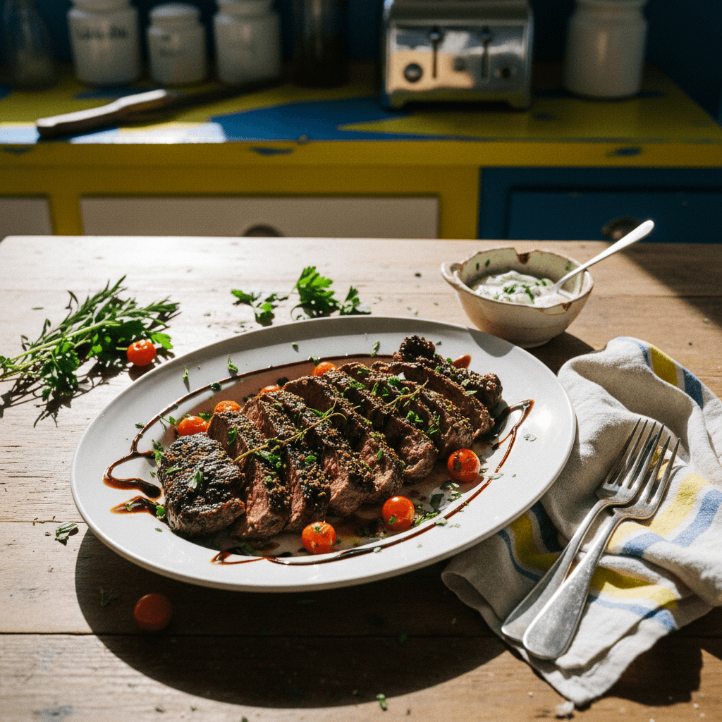 Balsamic and Herb Marinated Steak