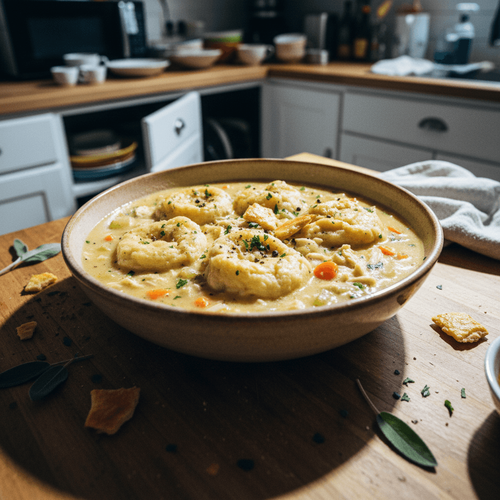 Creamy Chicken Pot Pie Soup with Dumplings