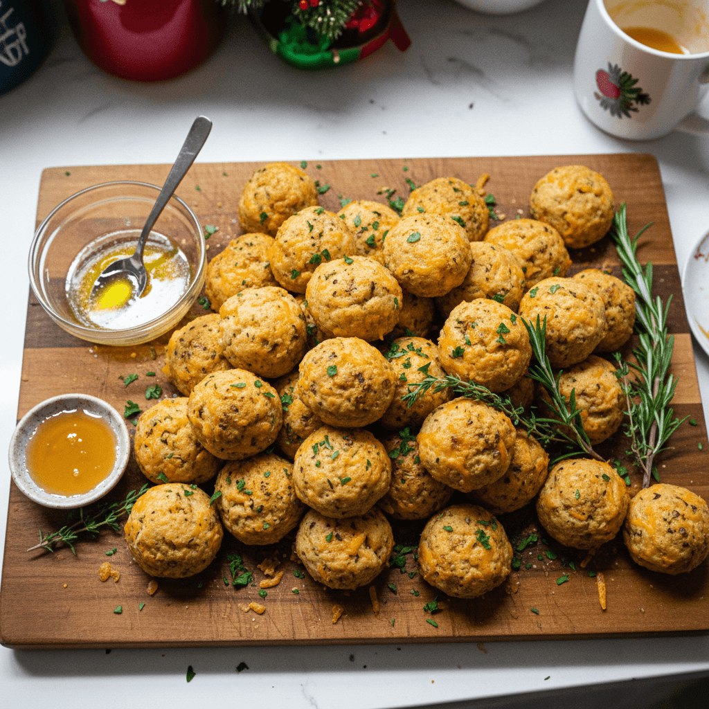 Cheesy Cheddar Bay Biscuit Sausage Balls