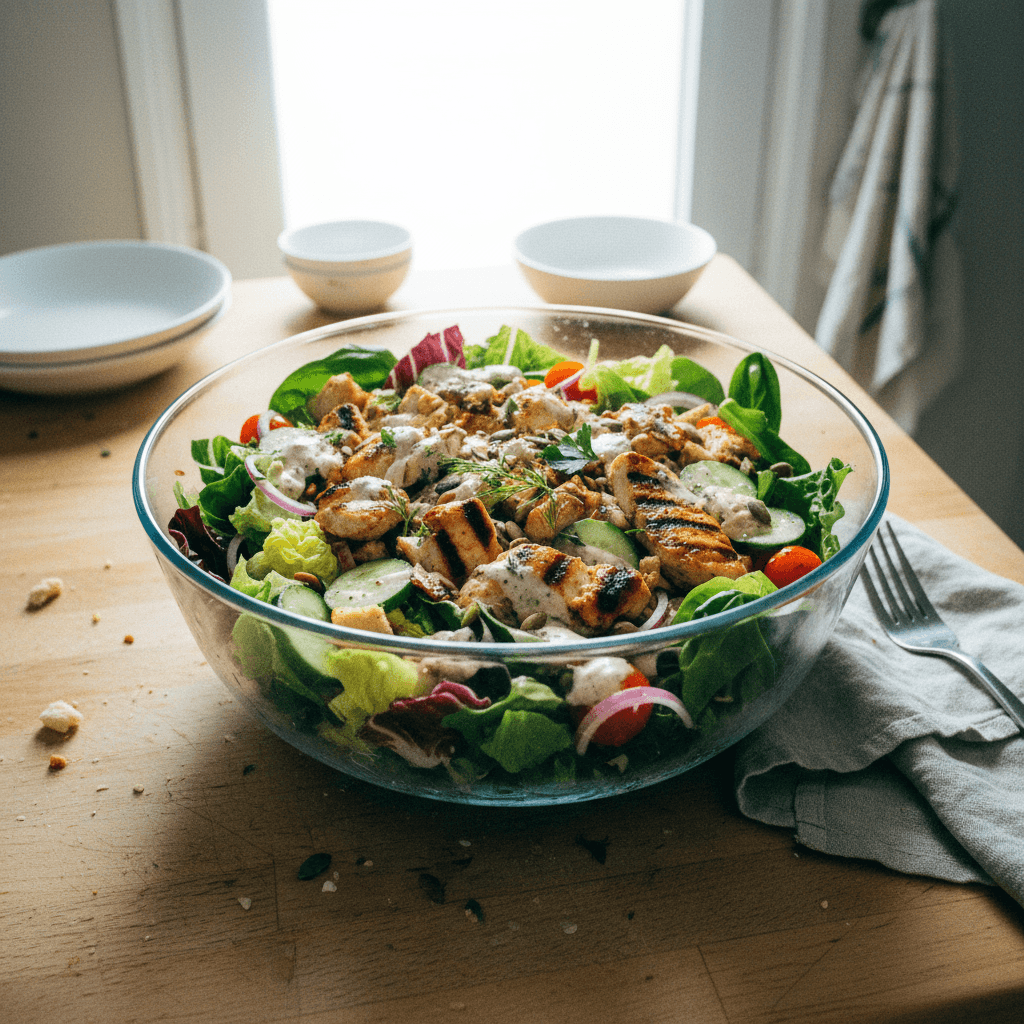 Fast Grilled Chicken Salad Bowl