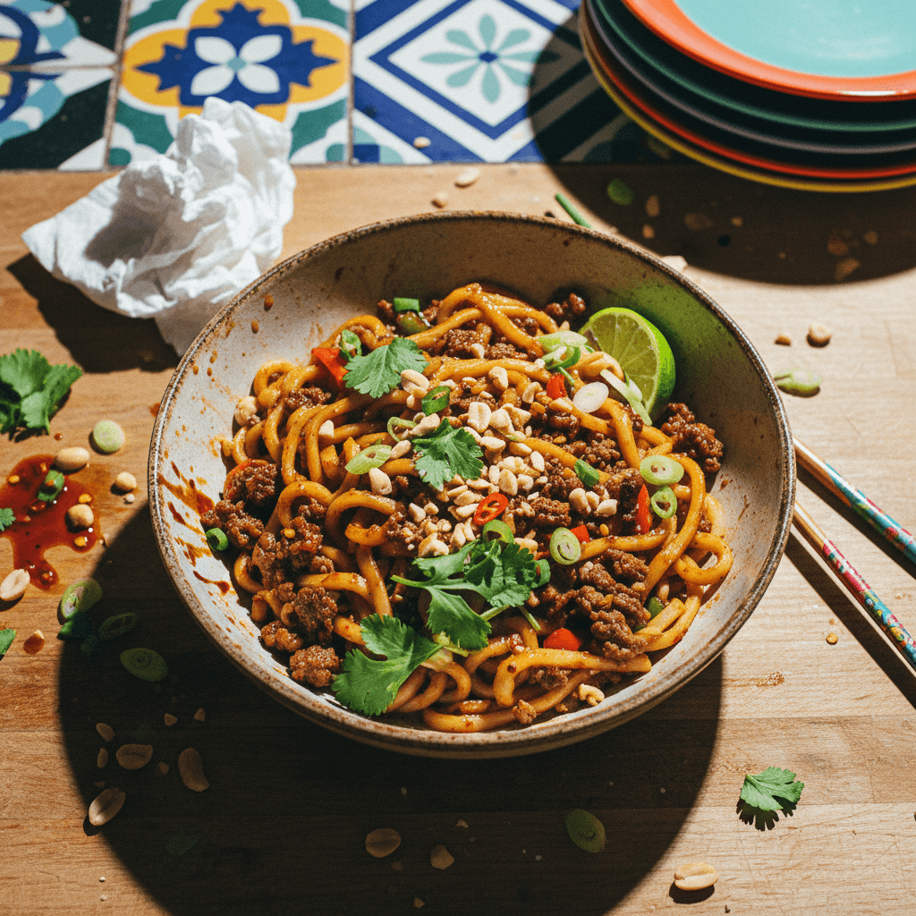 Wok-Fired Spicy Minced Beef Noodles
