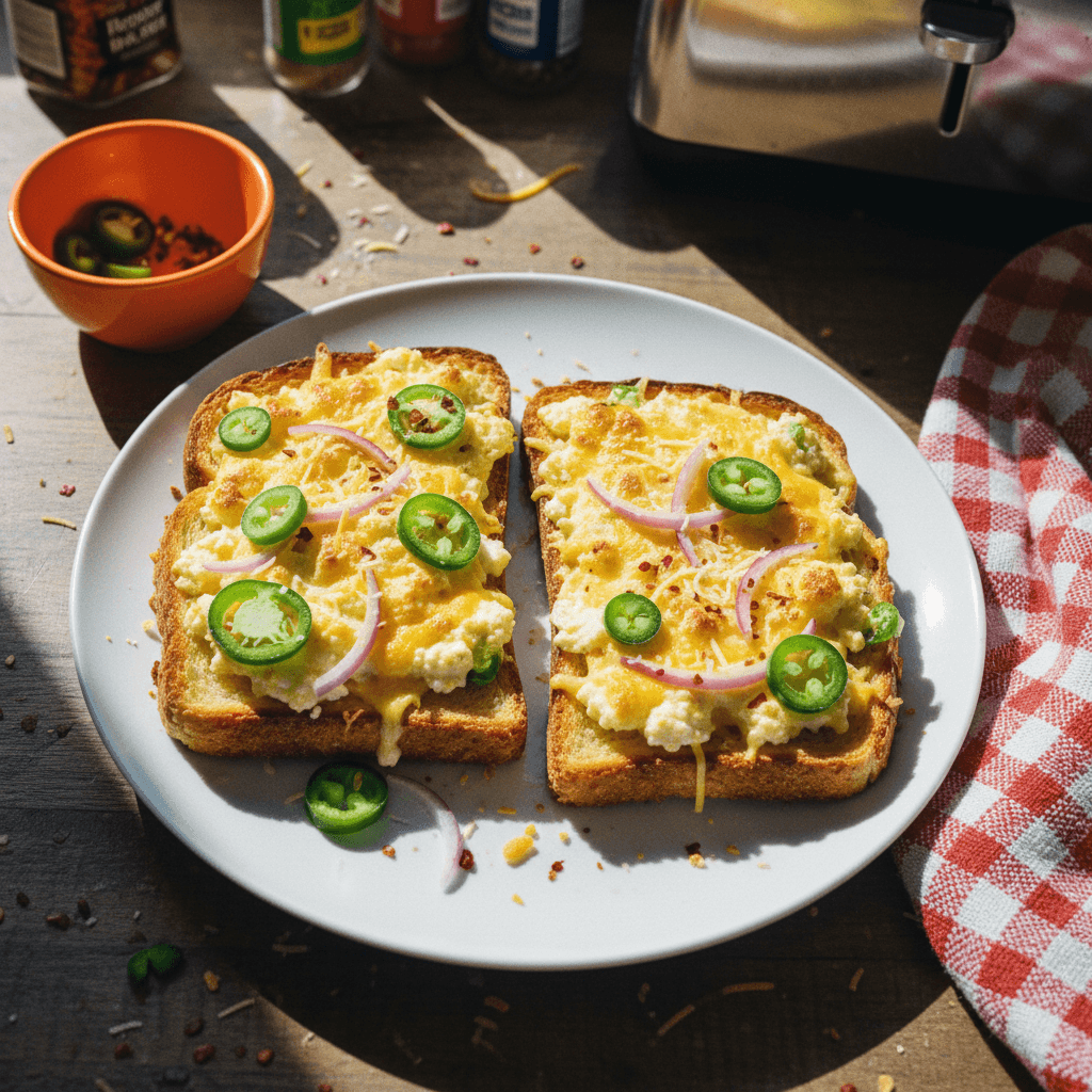 Jalapeño Popper Breakfast Toast (High-Protein Cottage Cheese Version)