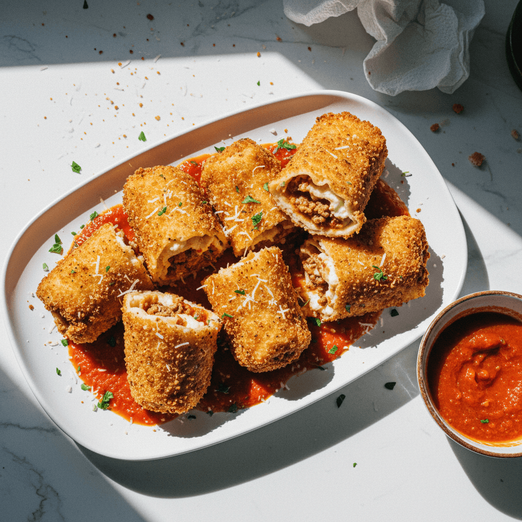 Fried Lasagna Rolls