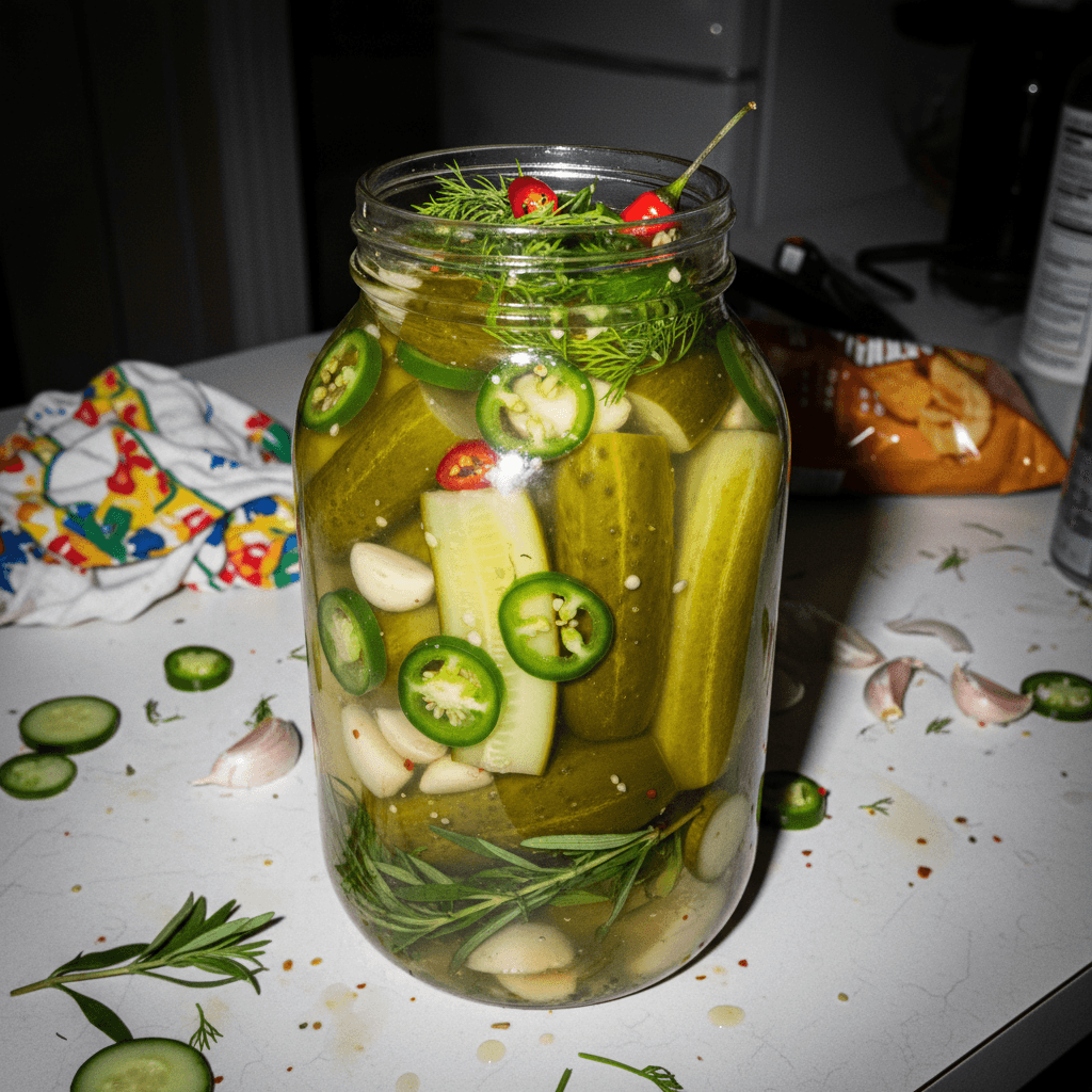 Homemade Spicy Garlic Dill Pickles