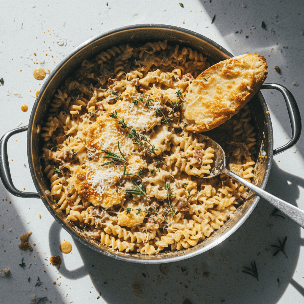 One Pot Creamy French Onion Pasta