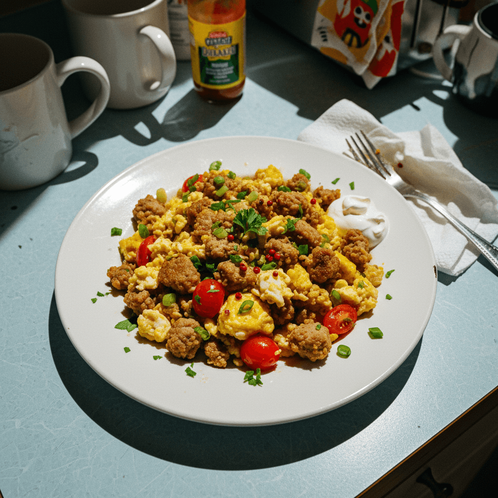 Organic Pasture-Raised Pork Sausage Scramble