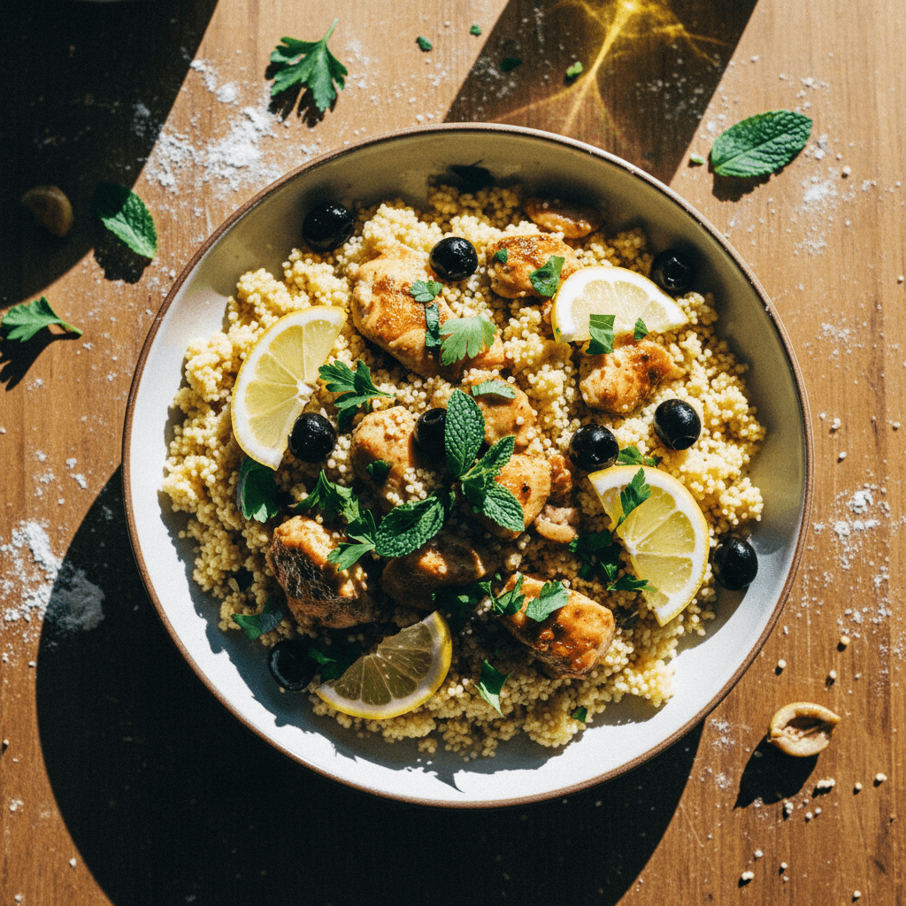 Lemon-Olive Chicken Couscous
