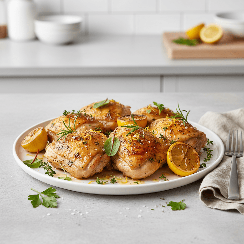 Lemon Herb Roasted Chicken Thighs
