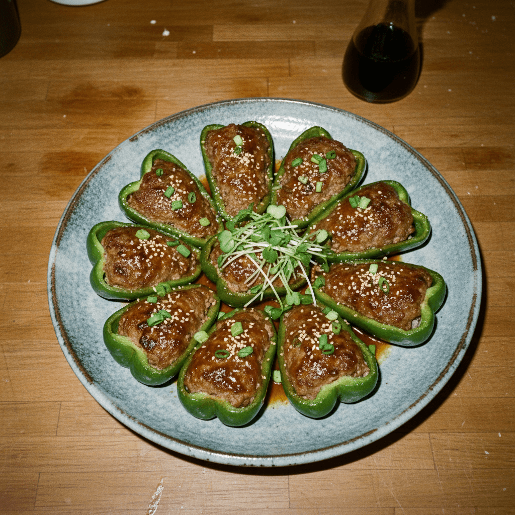 Stuffed Green Peppers (Pīman no Nikuzume)