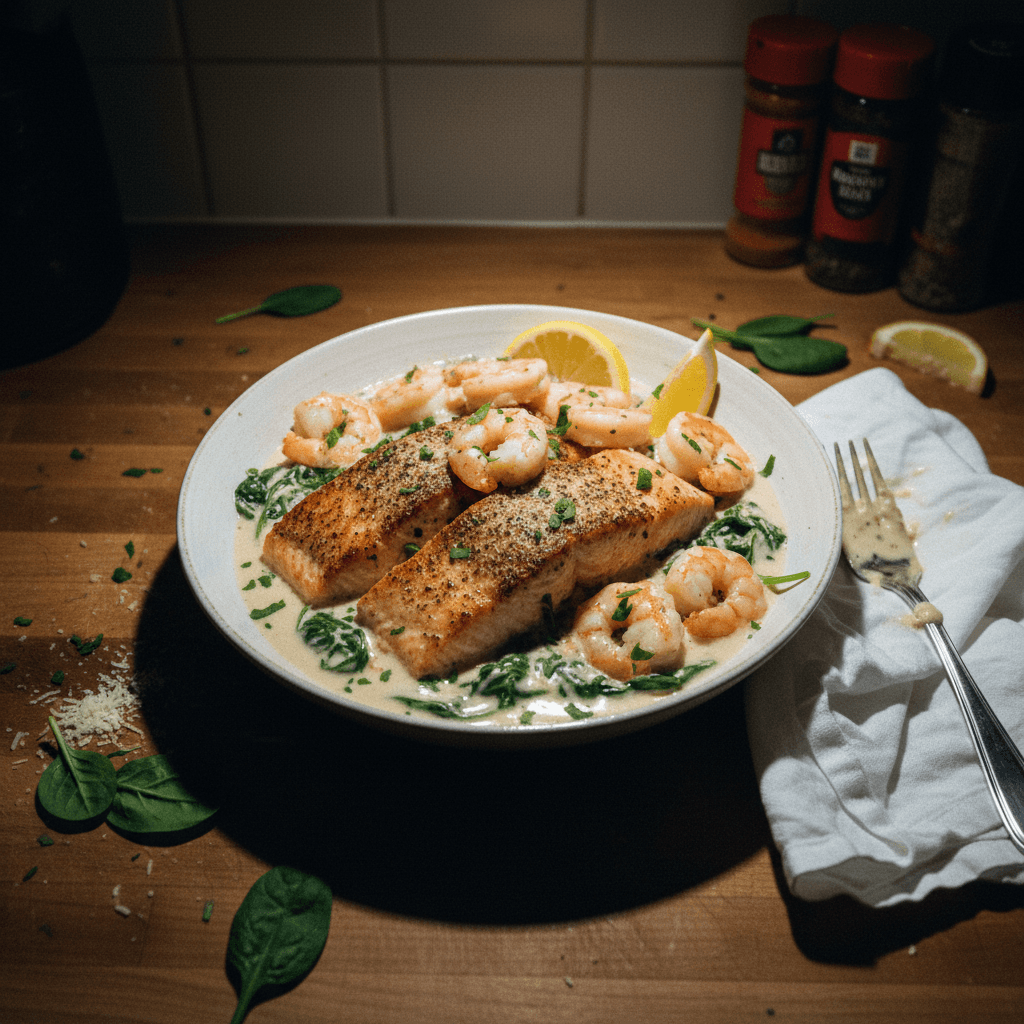 Creamy Salmon and Shrimp