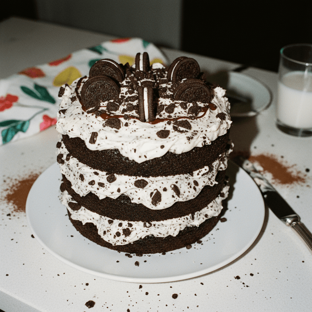 Oreo-Batter Layer Cake