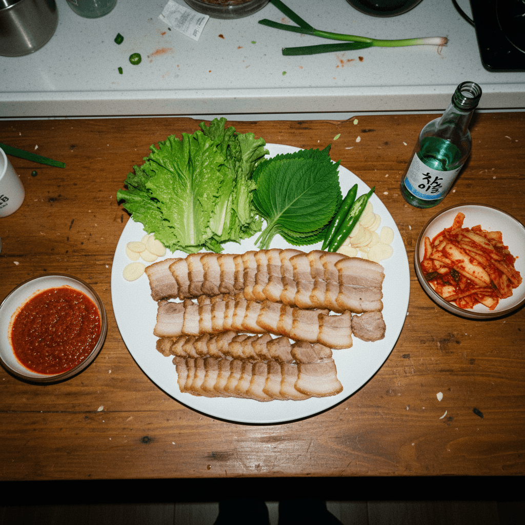 Korean Bossam (Boiled Pork Belly Wraps)