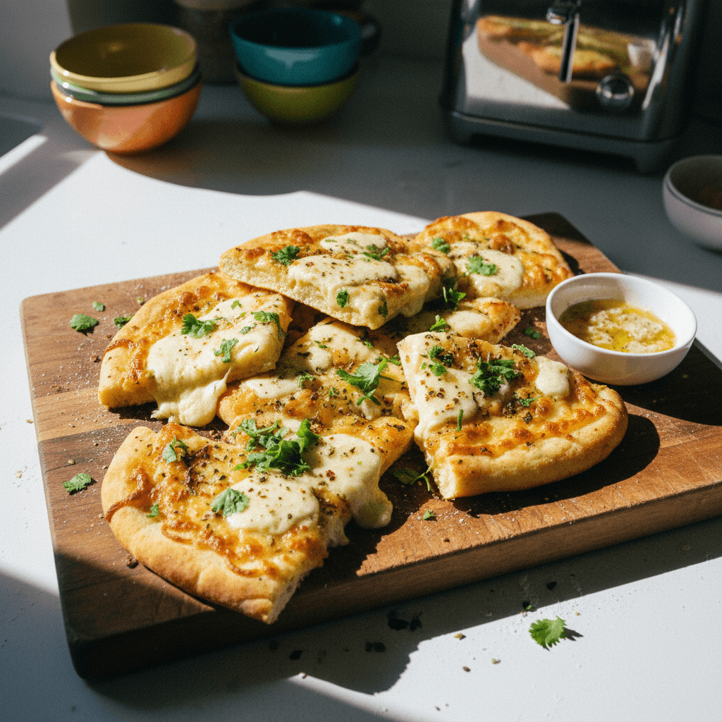 Cheesy Garlic Bread (No Yeast)
