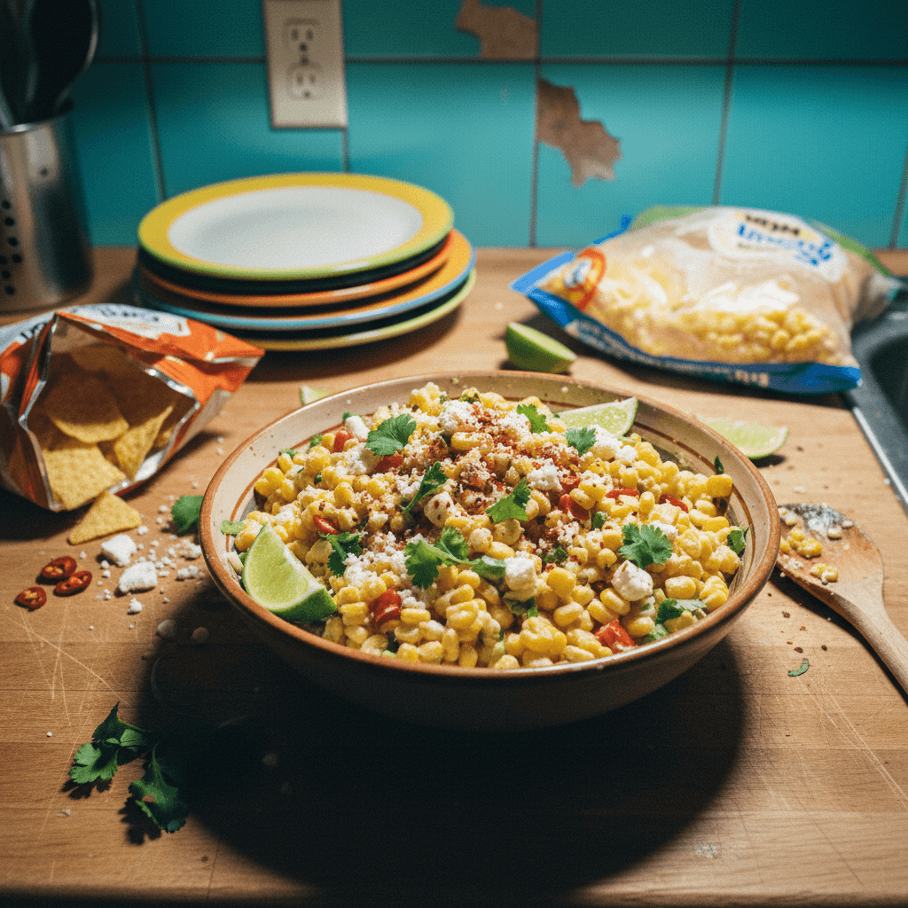 Elote-Style Frozen Corn Salad