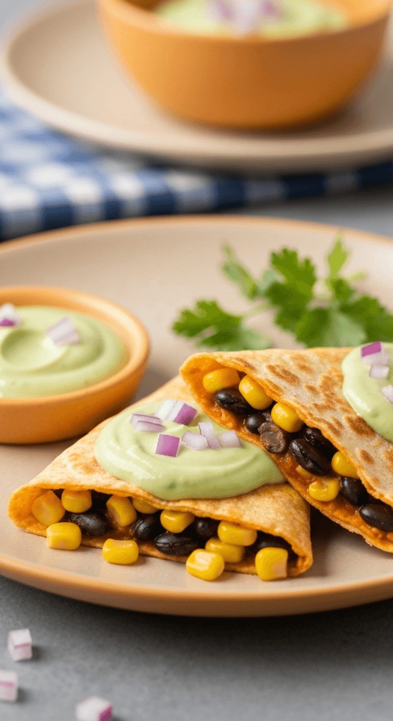 Enchilada Black Bean and Corn Quesadillas