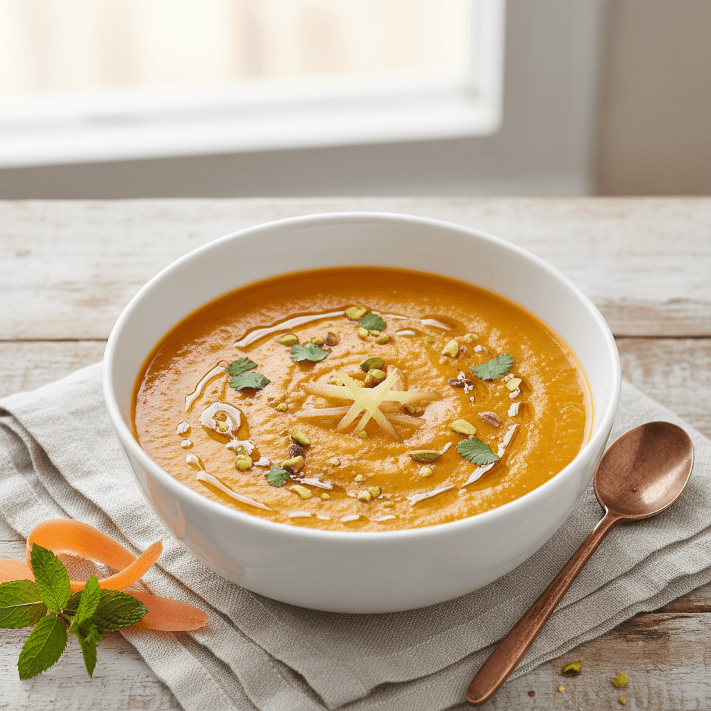 Vibrant Carrot Orange Ginger Zing Soup