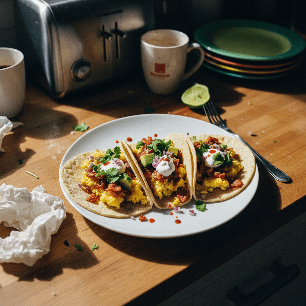 Quick Bacon and Egg Breakfast Tacos
