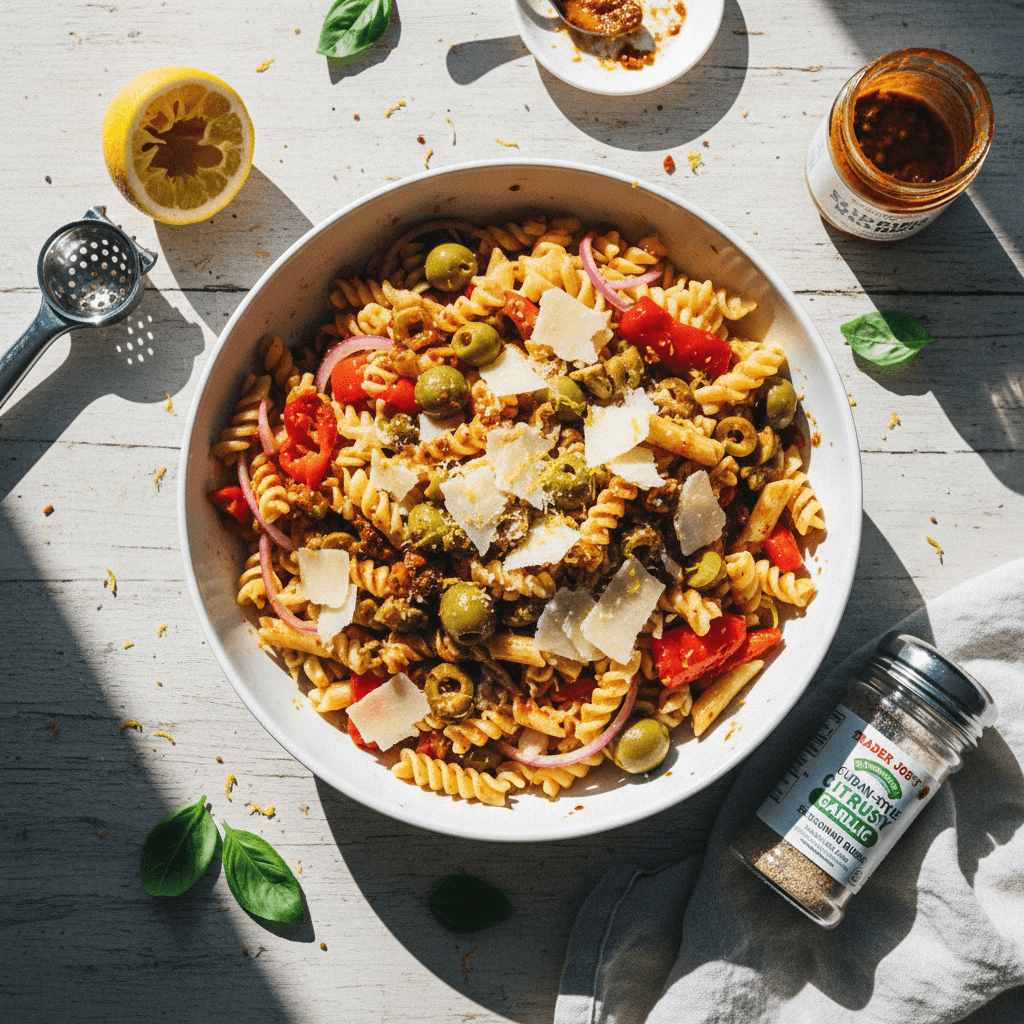 Salsa Macha Pasta Salad