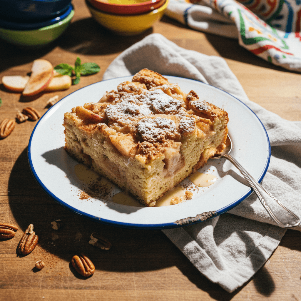 Apple Milk Bread Pudding with Cinnamon Streusel